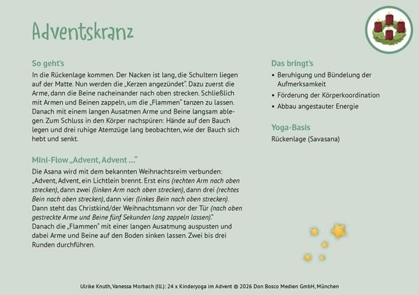 Produktbild: 24 x Kinderyoga im Advent. Bildkarten mit weihnachtlichen &Uuml;bungen und Praxisimpulsen