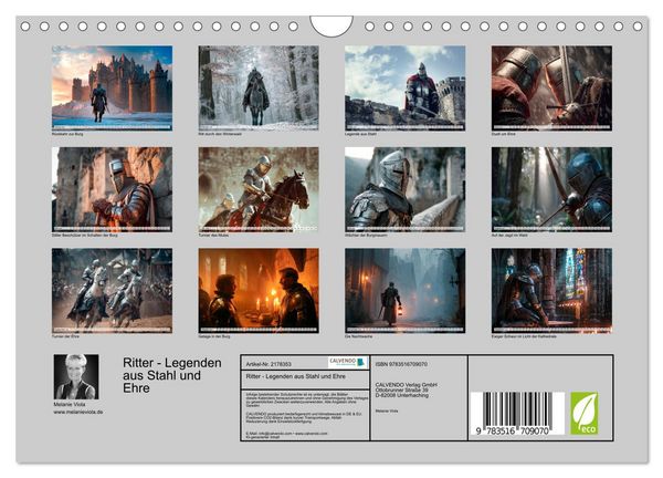 Produktbild: Ritter - Legenden aus Stahl und Ehre (Wandkalender 2026 DIN A4 quer), CALVENDO Monatskalender