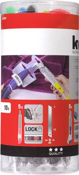 Produktbild: Kwb 026890 Hobby Abbrechklingenmesser-Set, 16-tlg. in Runddose, 9 + 18mm 1St.