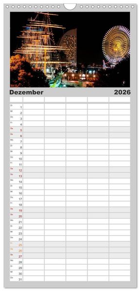 Produktbild: Familienplaner 2026 - Japan - Hightech und Tradition mit 5 Spalten (Wandkalender, 21 x 45 cm) CALVENDO