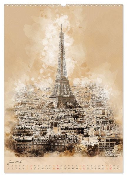 Produktbild: Paris - la Ville de l'amour (hochwertiger Premium Wandkalender 2026 DIN A2 hoch), Kunstdruck in Hochglanz