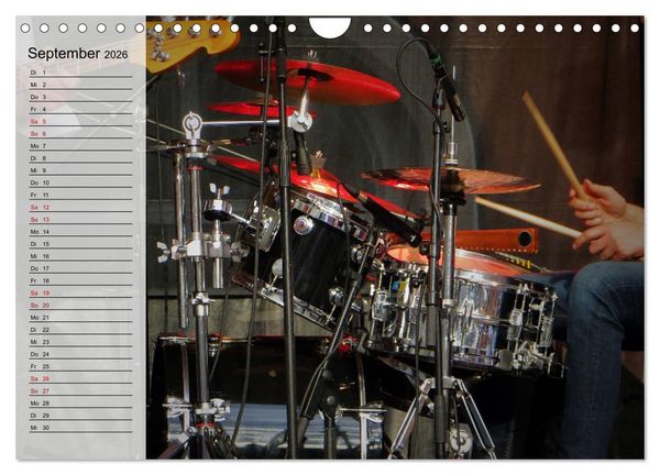 Produktbild: Schlagzeug onstage - "abgerockt" (Wandkalender 2026 DIN A4 quer), CALVENDO Monatskalender