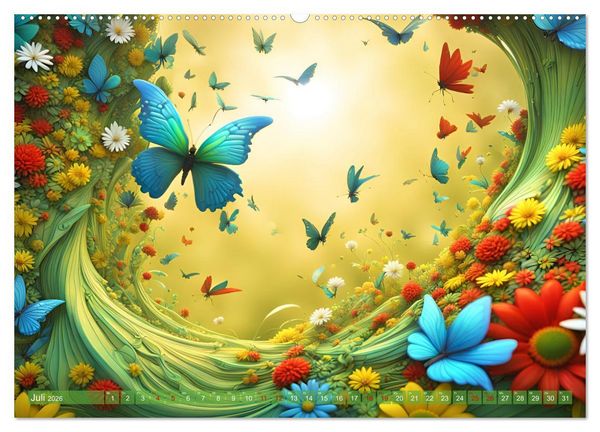 Produktbild: Vier Jahreszeiten Fraktale (hochwertiger Premium Wandkalender 2026 DIN A2 quer), Kunstdruck in Hochglanz