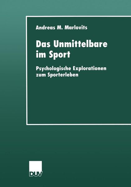 Produktbild: Das Unmittelbare im Sport