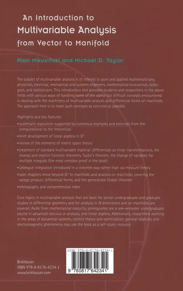 Produktbild: An Introduction to Multivariable Analysis from Vector to Manifold