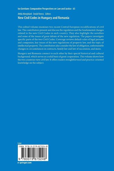 Produktbild: New Civil Codes in Hungary and Romania
