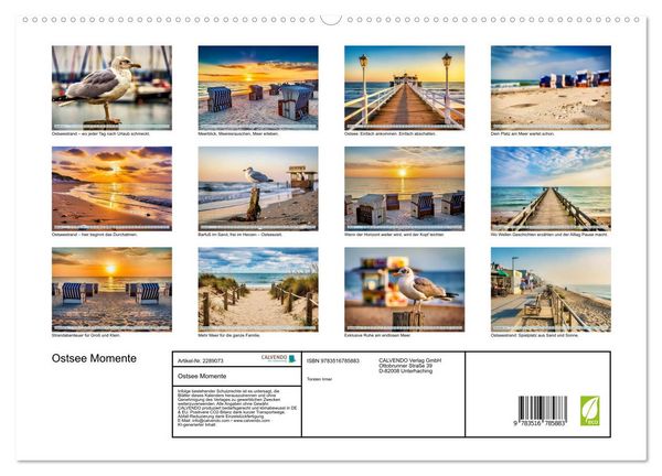 Produktbild: Ostsee Momente (hochwertiger Premium Wandkalender 2027 DIN A2 quer), Kunstdruck in Hochglanz