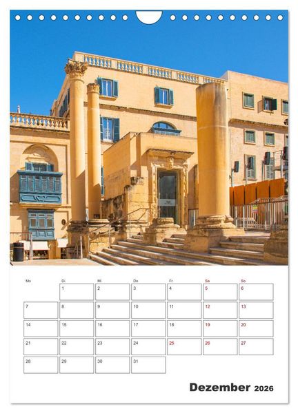Produktbild: Valletta - K&uuml;stenstadt mit Charme (Wandkalender 2026 DIN A4 hoch), CALVENDO Monatskalender