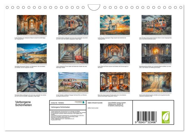 Produktbild: Verborgene Sch&ouml;nheiten (Wandkalender 2026 DIN A4 quer), CALVENDO Monatskalender