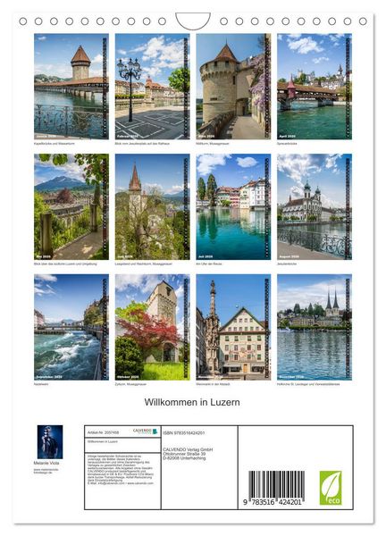 Produktbild: Willkommen in Luzern (Wandkalender 2026 DIN A4 hoch), CALVENDO Monatskalender