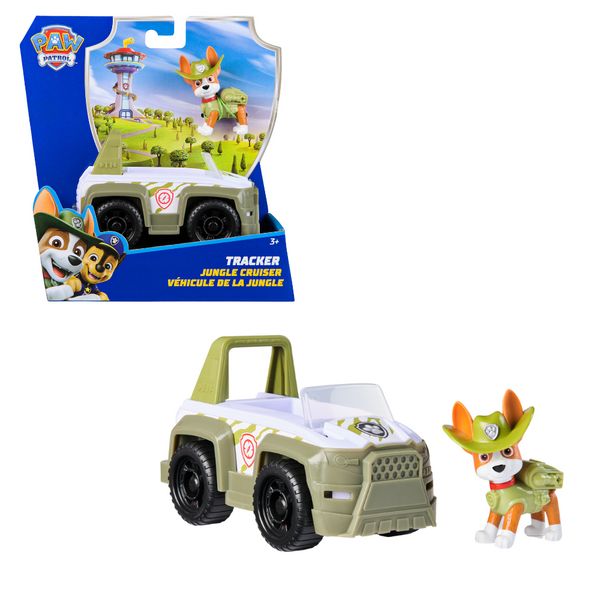 Produktbild: PAW Patrol - Tracker-Figur mit Dschungel-Fahrzeug, stabiles Basis-Fahrzeug (2025), authentisches Spielzeug zur Serie f&uuml;r Kinder ab 3 Jahren