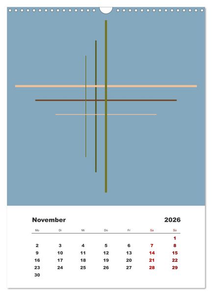 Produktbild: GeoArt - geometrische Formen (Wandkalender 2026 DIN A3 hoch), CALVENDO Monatskalender