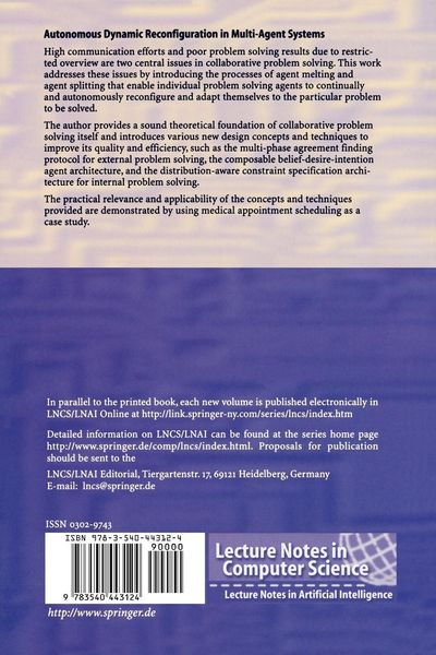 Produktbild: Autonomous Dynamic Reconfiguration in Multi-Agent Systems