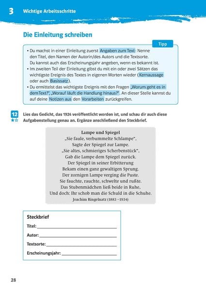 Produktbild: Klett 10-Minuten-Training Deutsch Aufsatz Inhaltsangabe 6. - 8. Klasse