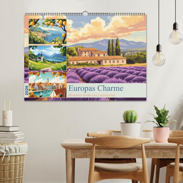 Produktbild: Europas Charme (Wandkalender 2026 DIN A2 quer), CALVENDO Monatskalender