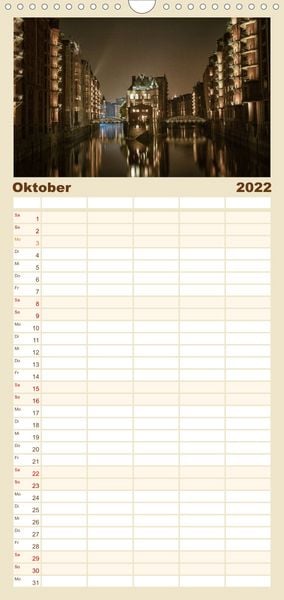 Produktbild: Hamburg - Familienplaner hoch (Wandkalender 2022 , 21 cm x 45 cm, hoch)