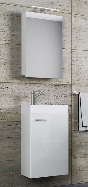 Produktbild: 3-tlg G&auml;ste WC Waschplatz Waschtisch Slito Schrank