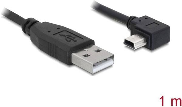 Delock USB-Kabel USB 2.0 USB-A Stecker, USB-Mini-B Stecker 1.00 m Schwarz 82681