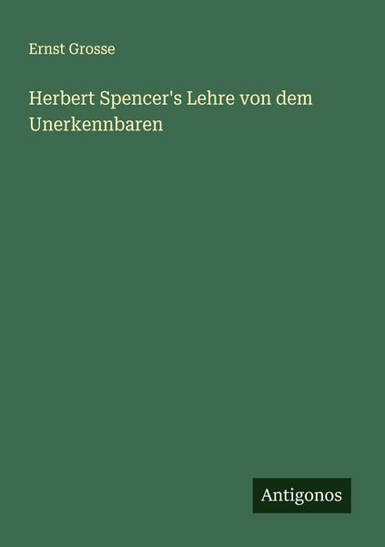 Produktbild: Herbert Spencer's Lehre von dem Unerkennbaren
