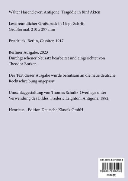 Produktbild: Antigone (Gro&szlig;druck)
