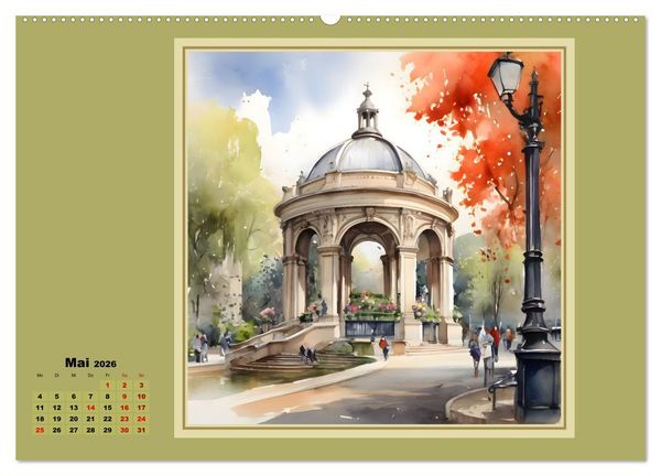 Produktbild: KI spaziert durch Paris (Wandkalender 2026 DIN A2 quer), CALVENDO Monatskalender