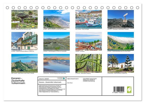 Produktbild: Kanaren - Zauberhafte Vulkaninseln (Tischkalender 2026 DIN A5 quer), CALVENDO Monatskalender