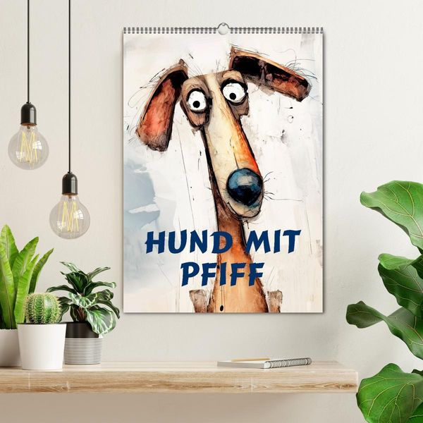 Produktbild: Hund mit Pfiff (Wandkalender 2026 DIN A2 hoch), CALVENDO Monatskalender