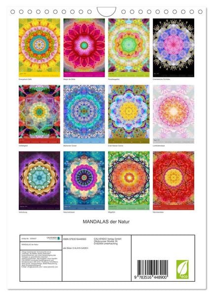 Produktbild: MANDALAS der Natur (Wandkalender 2026 DIN A4 hoch), CALVENDO Monatskalender