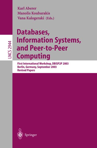 Produktbild: Databases, Information Systems, and Peer-to-Peer Computing