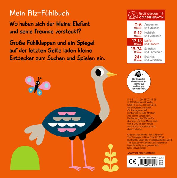 Produktbild: Mein Filz-Fühlbuch: Kuckuck, kl. Elefant! (Fühlen&begreifen)