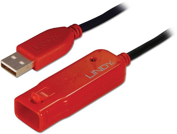 LINDY USB-Kabel USB 2.0 USB-A Stecker, USB-A Buchse 12.00m Schwarz 42782
