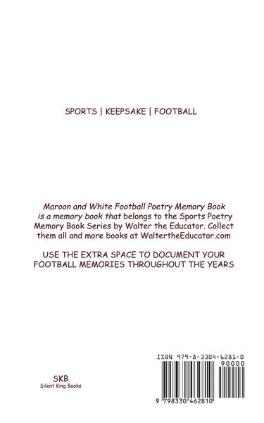 Produktbild: Maroon and White Football Poetry Memory Book