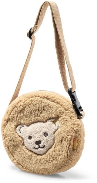 Steiff 600159 - Teddy Fleece Umhängetasche, mit Quietsche, beige, 17cm