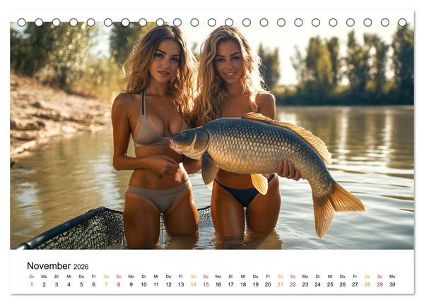 Produktbild: Hecht und Karpfen (Tischkalender 2026 DIN A5 quer), CALVENDO Monatskalender