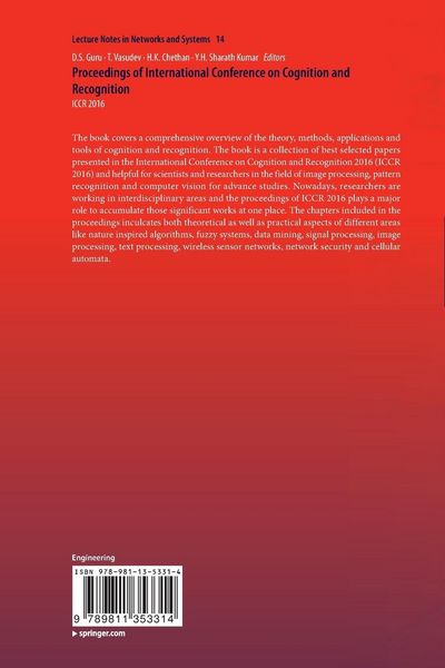 Produktbild: Proceedings of International Conference on Cognition and Recognition