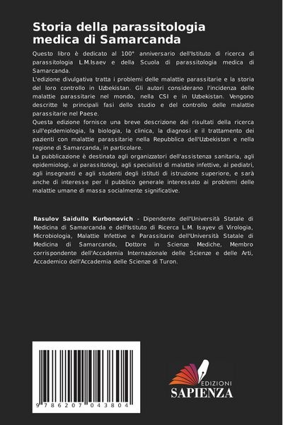 Produktbild: Storia della parassitologia medica di Samarcanda