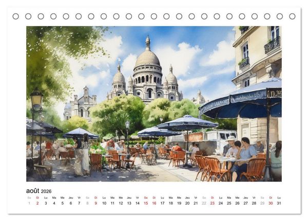 Produktbild: Paris, ville d'amour (Calendrier de bureau 2026 DIN A5 vertical), CALVENDO calendrier mensuel