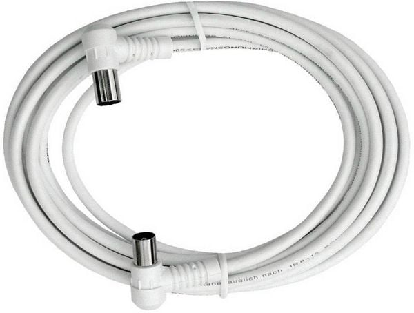 Produktbild: Axing Antennen Anschlusskabel [1x Antennenstecker 75 Ω - 1x Antennenbuchse 75 Ω] 1.50 m 85 dB Wei&szlig;