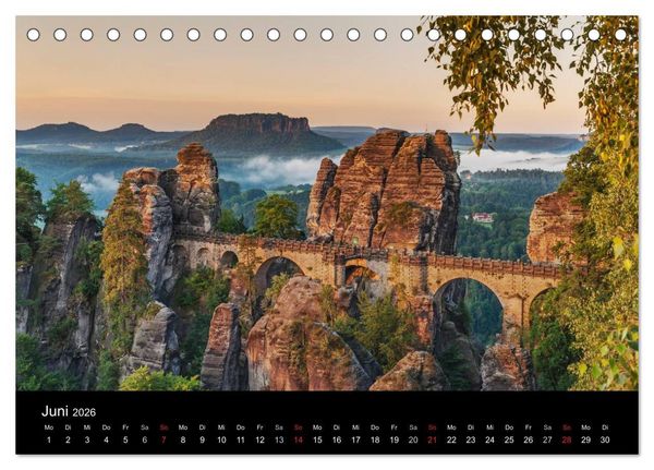 Produktbild: S&auml;chsische Schweiz (Tischkalender 2026 DIN A5 quer), CALVENDO Monatskalender