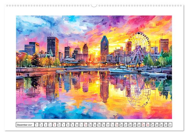 Produktbild: Kanada in Farben. Aquarelle zwischen Skyline und Wildnis (Wandkalender 2027 DIN A2 quer), CALVENDO Monatskalender