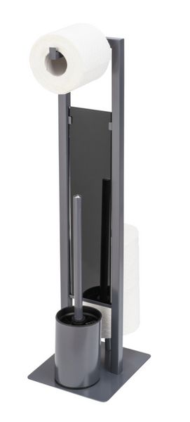 Produktbild: Stand WC-Garnitur Mod. Rivalta Grau, Platte aus Sicherheitsglas