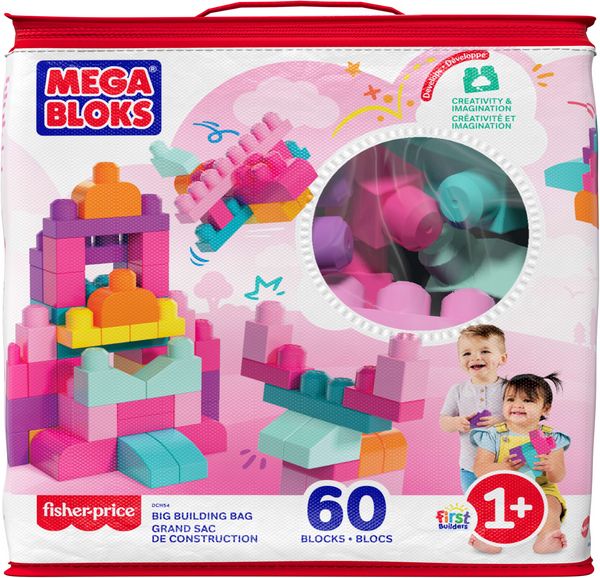 Produktbild: Mega Bloks Bausteinebeutel pink (60 Teile)