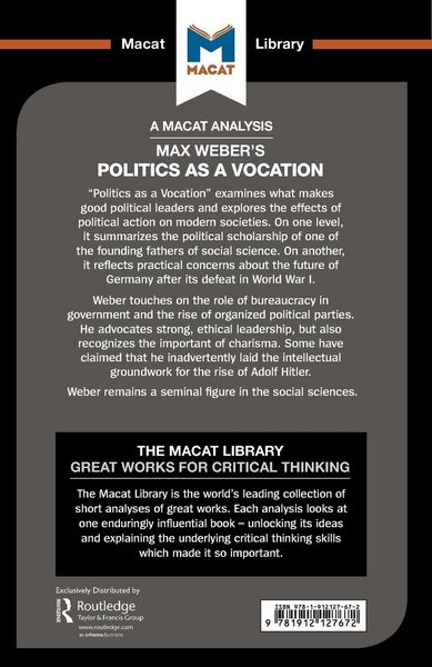 Produktbild: An Analysis of Max Weber's Politics as a Vocation