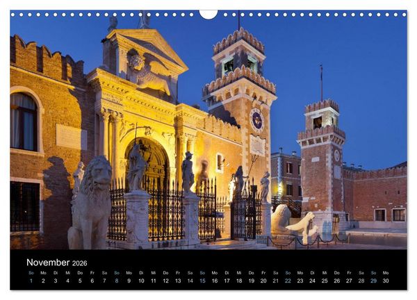 Produktbild: Venedig bei Nacht 2026 (Wandkalender 2026 DIN A3 quer), CALVENDO Monatskalender