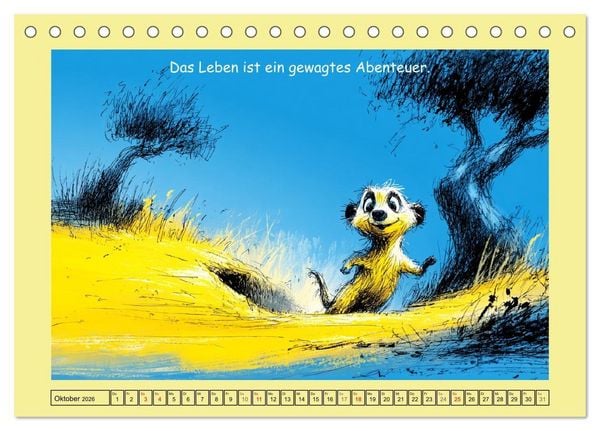Produktbild: Kleine W&auml;chter. Erdm&auml;nnchen und Weisheiten (Tischkalender 2026 DIN A5 quer), CALVENDO Monatskalender