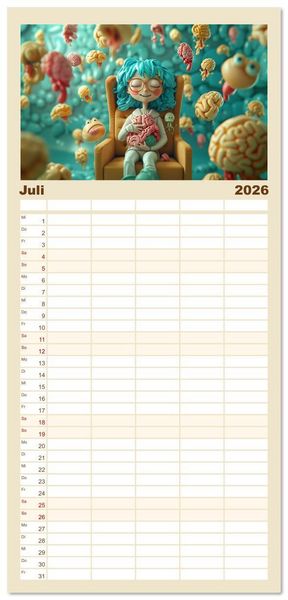 Produktbild: Familienplaner 2026 - Nur ein paar Semester Medizin mit 5 Spalten (Wandkalender, 21 x 45 cm) CALVENDO