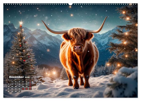 Produktbild: Highland K&uuml;he (hochwertiger Premium Wandkalender 2026 DIN A2 quer), Kunstdruck in Hochglanz
