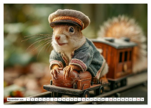 Produktbild: Eichh&ouml;rnchen - Die lustigen Tiere und ihre Berufe im Wald (Tischkalender 2026 DIN A5 quer), CALVENDO Monatskalender
