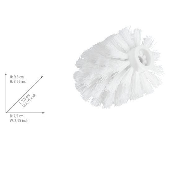 Produktbild: Ersatzb&uuml;rstenkopf 4er, wei&szlig;, Kunststoff, &Oslash;7,5cm, f&uuml;r alle g&auml;ngigen WC-Garnituren