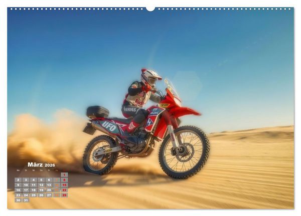 Produktbild: W&uuml;stenrallye Dakar Motorrad (Wandkalender 2026 DIN A2 quer), CALVENDO Monatskalender